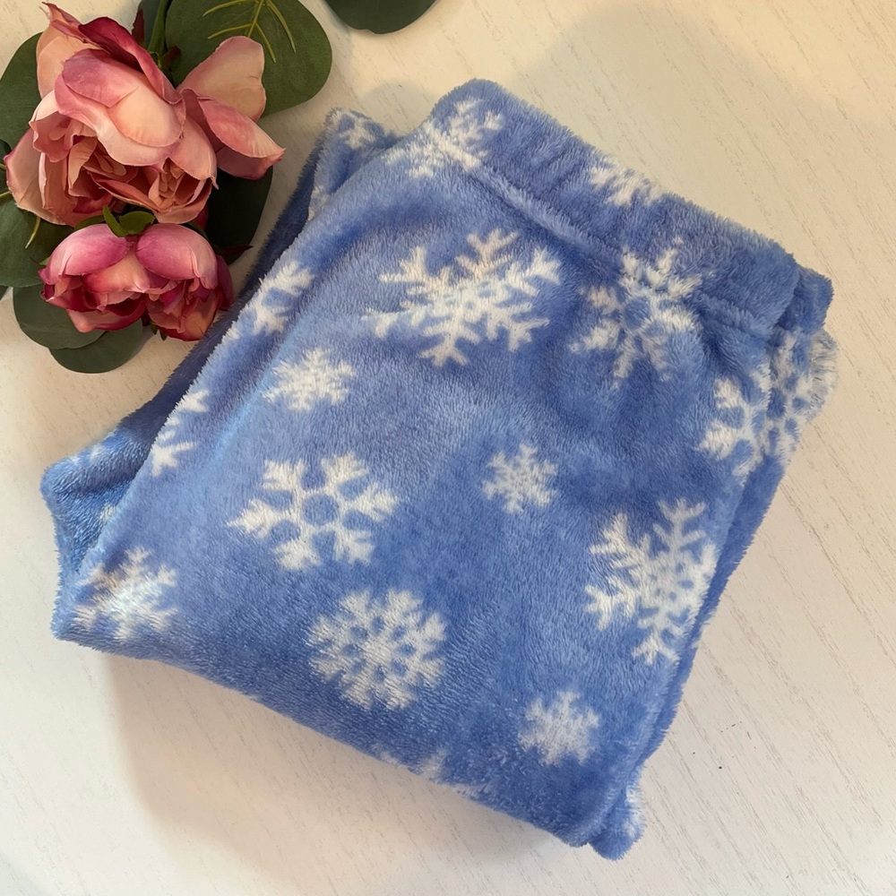 Plush Blue Snowflake Pajama/Lounge Pants